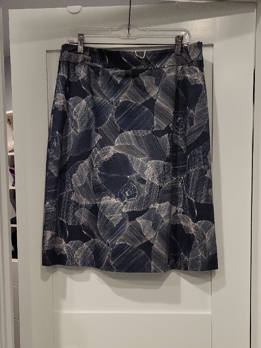 NEW Hugo Boss Blue Abstract A-Line Skirt